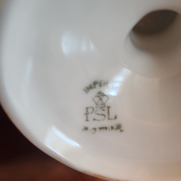 Vintage Imperial PSL Porcelain Compote Pedestal Bowl Floral Cottagecore - Picture 2 of 6